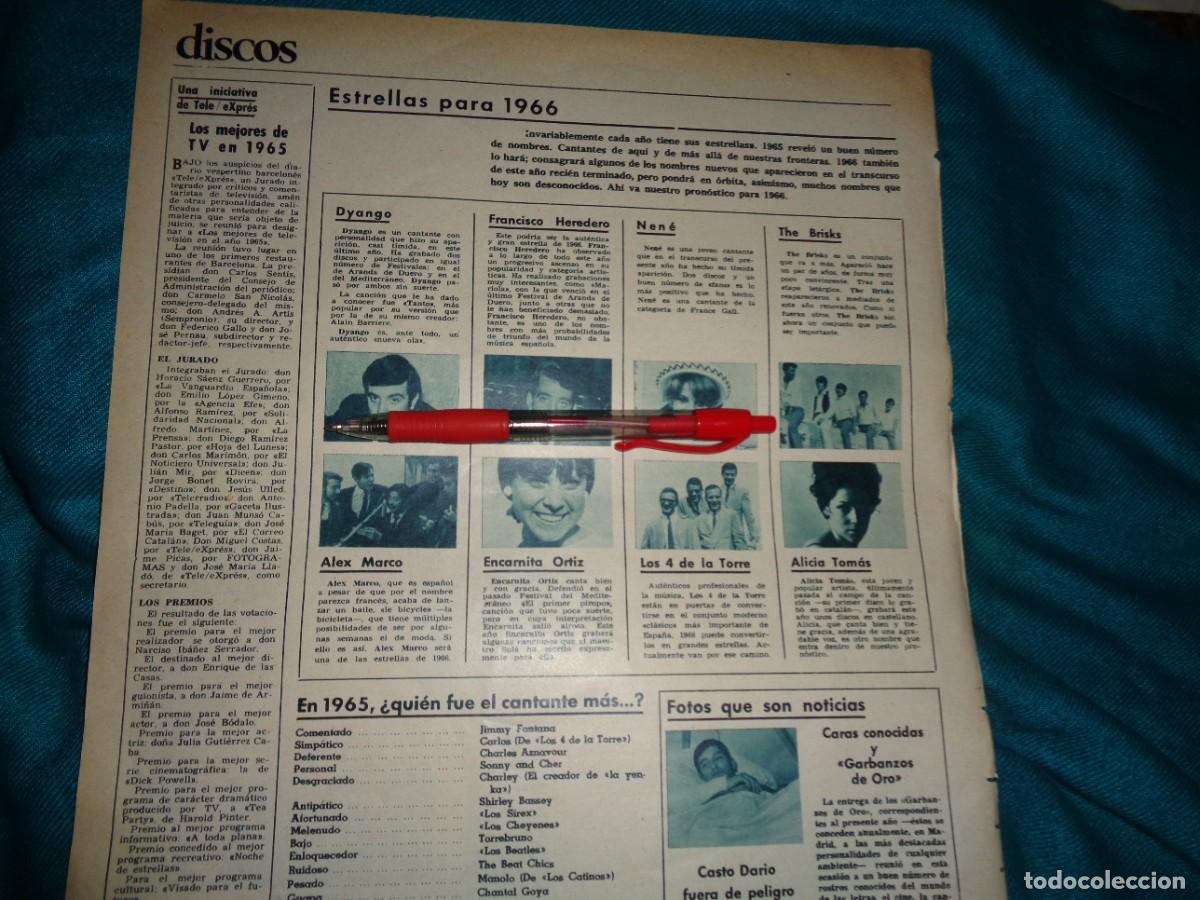 Music magazines: RECORTE : LOS BRISKS, DYANGO, NEN&Eacute;, ALICIA TOMAS, ALEX MARCO... . FOTOGRAMAS, ENERO 1966