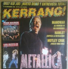 Revistas de música: REVISTA KERRANG! Nº 36 (METALLICA, IRON MAIDEN, MANOWAR...)