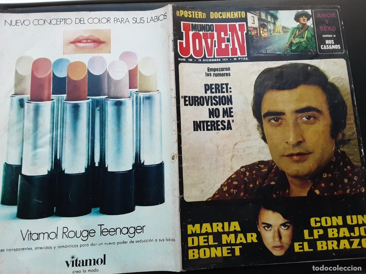 Revistas de m&uacute;sica: REVISTA MUNDO JOVEN N⁰ 168 DIC. 1971/PERET/ MARIA DEL MAR BONET/ JUAN PARDO