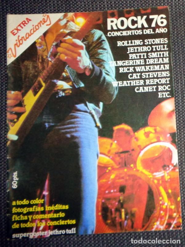 Revistas de m&uacute;sica: N&Uacute;MERO EXTRA REVISTA VIBRACIONES.ROCK 76 CONCIERTOS DEL A&Ntilde;O.1976. ROLLING STONES. JETHRO TULL POSTER