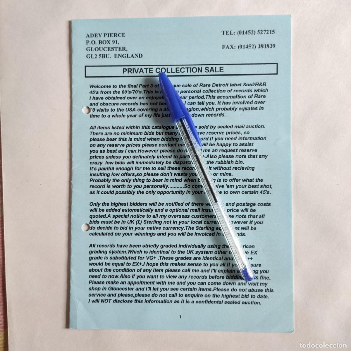 Magazines de musique: ADDEY PIERCE PRIVATE COLLECTION SALE * A&Ntilde;O 1998