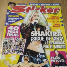 Revistas de música: STICKER MAGAZINE SHAKIRA DAVID BISBAL ANA TORROJA (MECANO) UPA DANCE TATU JUANES