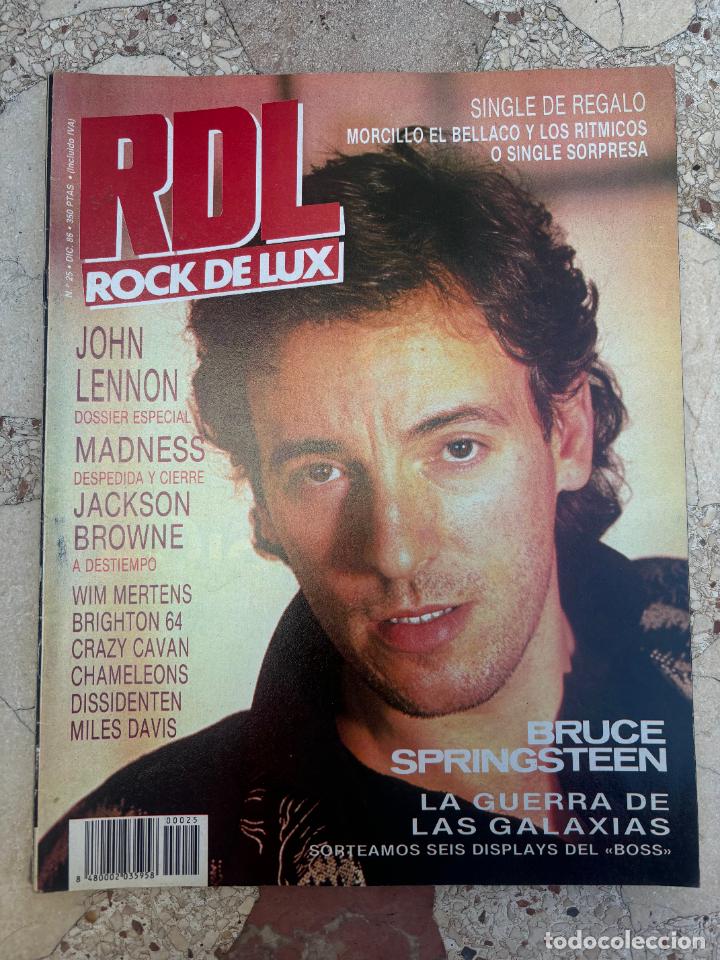 Revistas de m&uacute;sica: ROCK DE LUX N&ordm; 25. JOHN LENNON. MADNESS. JACKSON BROWIE. WIM MERTENS. CRAZY CAVAN. MILES DAVIS.