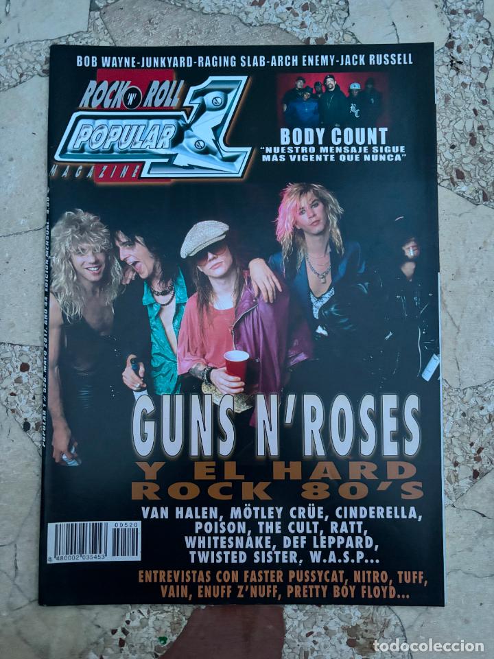 Revistas de m&uacute;sica: POPULAR 1 N&ordm; 520. GUNS N'ROSES. VAN HALEN. M&Ouml;TLEY CR&Uuml;E. CINDERELLA. POISON. THE CULT. WHITESNAKE.