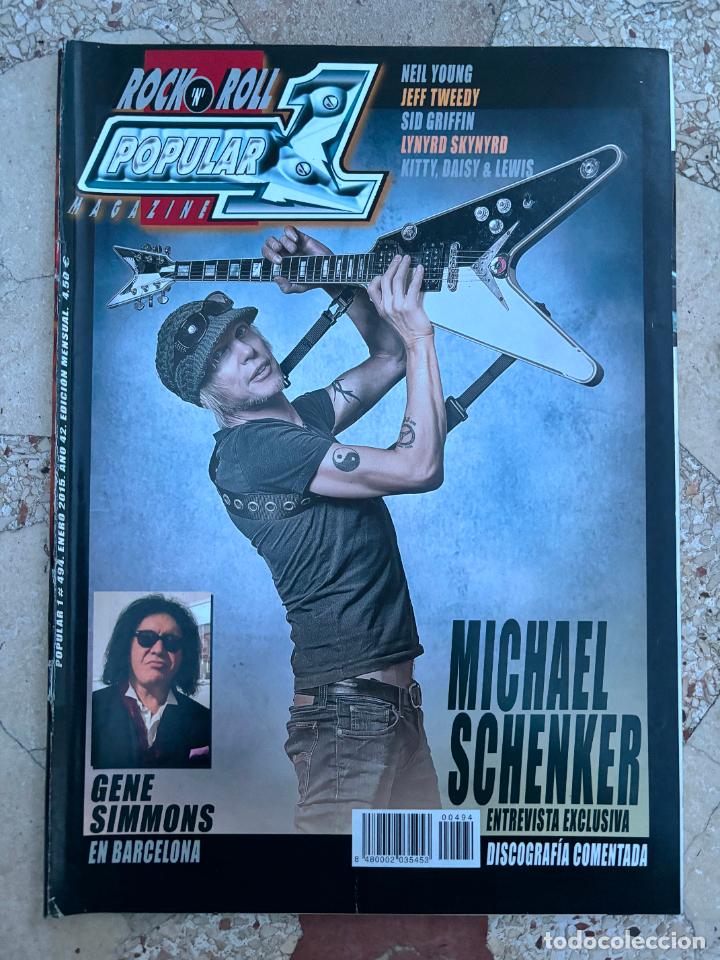 Revistas de m&uacute;sica: POPULAR 1 N&ordm; 494. MICHAEL SCHENKER. GENE SIMMONS. NEIL YOUNG. JEFF TWEEDY. SID GRIFFIN.