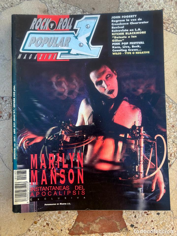 Revistas de m&uacute;sica: POPULAR 1 N&ordm; 285. MARILYN MANSON. JOHN FOGERTY. PINK POP FESTIVAL. CLEARWATER REVIVAL.