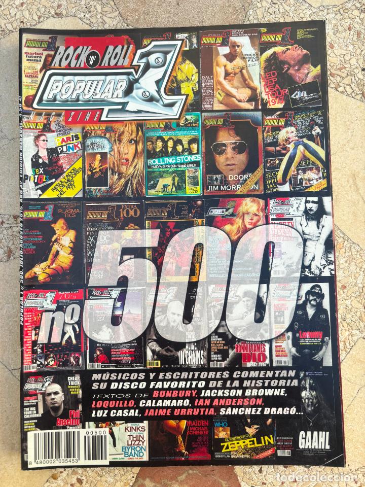 Revistas de m&uacute;sica: POPULAR 1 N&ordm; 500. N&Uacute;MERO ESPECIAL. BUNBURY. JACKSON BROWNE. LOQUILLO. CALAMARO. IAN ANDERSON.