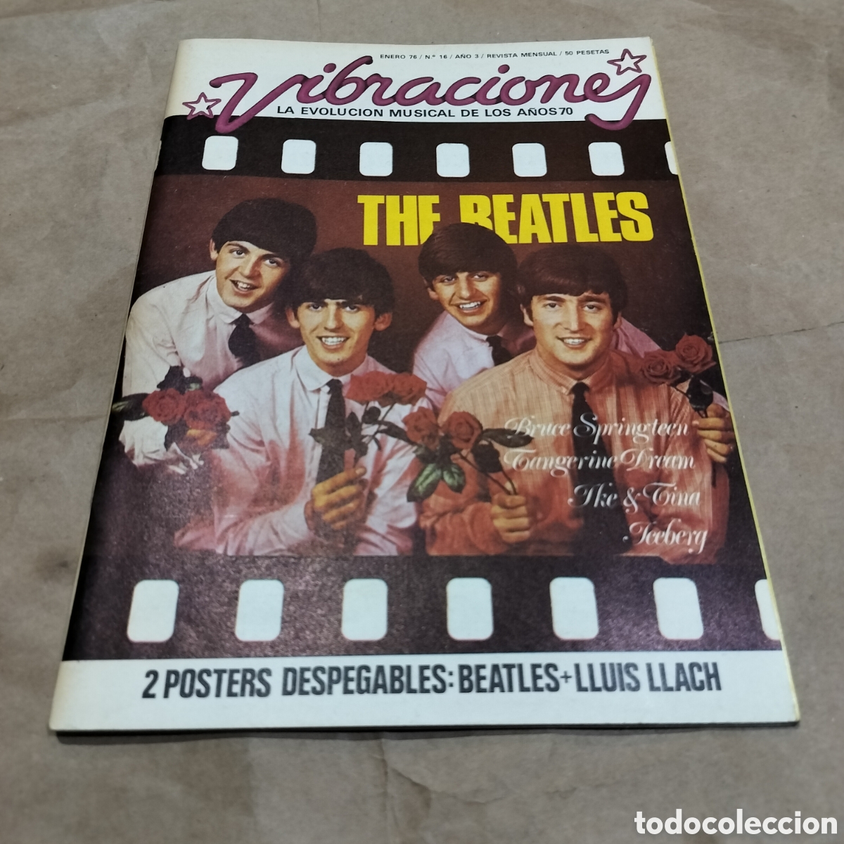 Musikzeitschriften: VIBRACIONES 16 1976 THE BEATLES BRUCE SPRINGSTEEN TANGERINE DREAM IKE & TINA ICEBERG LLUIS LLACH