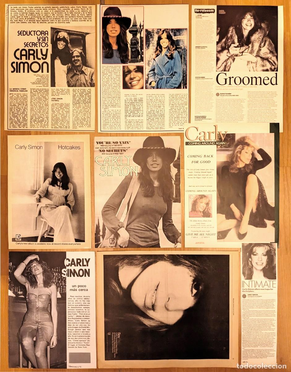 Magazines de musique: CARLY SIMON lote prensa magazine clippings 1970s/90s photos Album Adverts pop musician