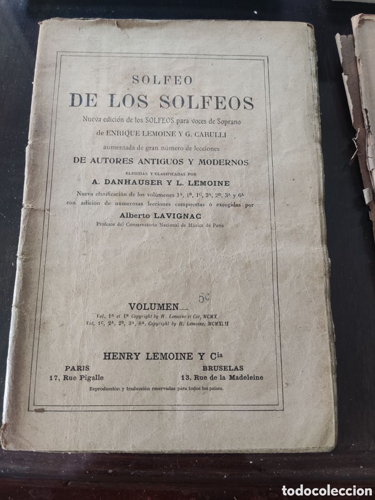 Musikzeitschriften: 6 Solfeo de los solfeos. Copyright 1913.Hrnry Lemoine y cia. Paris. Bruselas