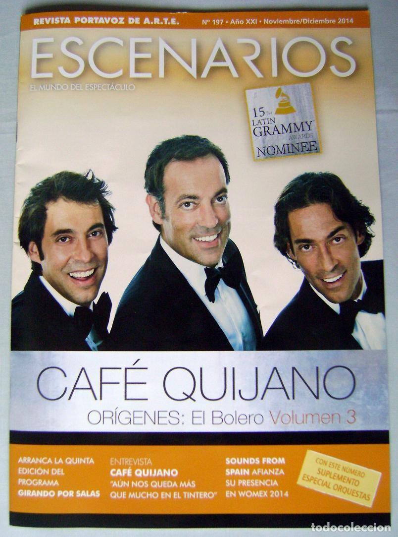 Revistas de m&uacute;sica: REVISTA ESCENARIOS 2014. PORTADA CAF&Eacute; QUIJANO.