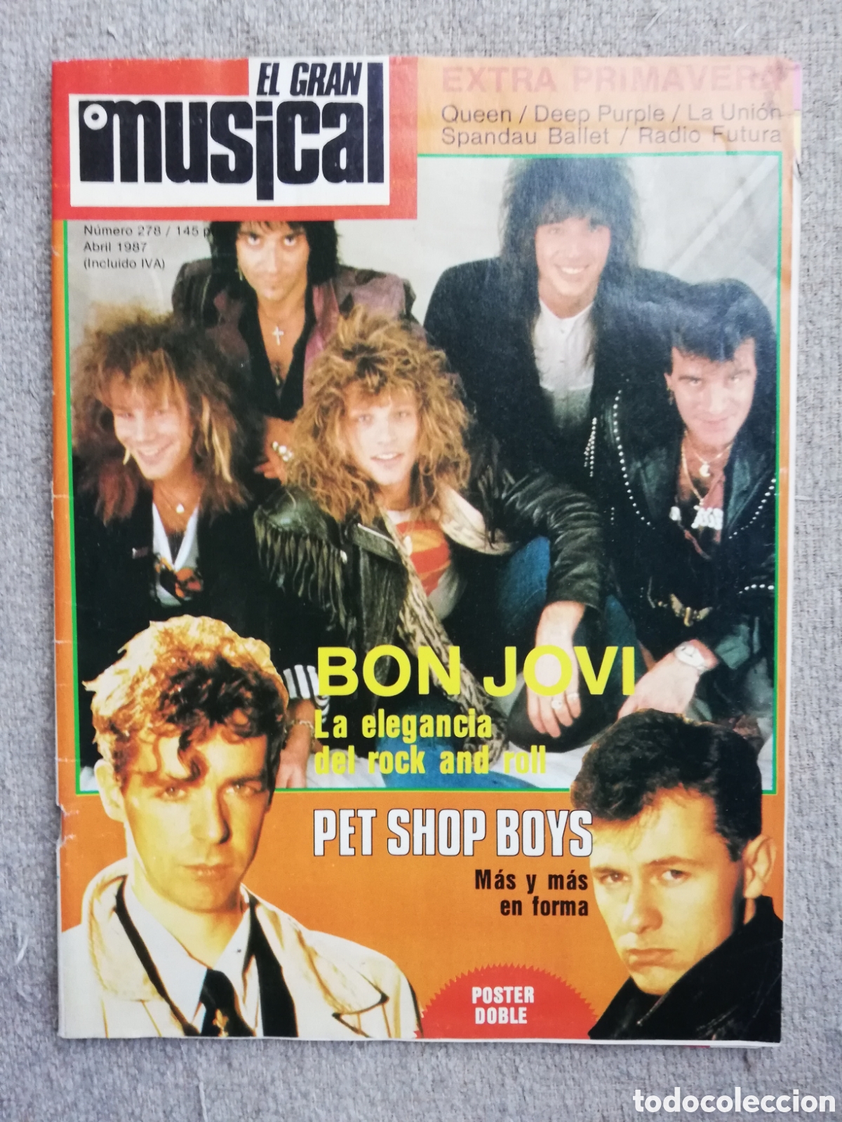 Revistas de m&uacute;sica: El gran musical n&uacute;mero 278, abril 1987. Extra primavera. Incluye poster
