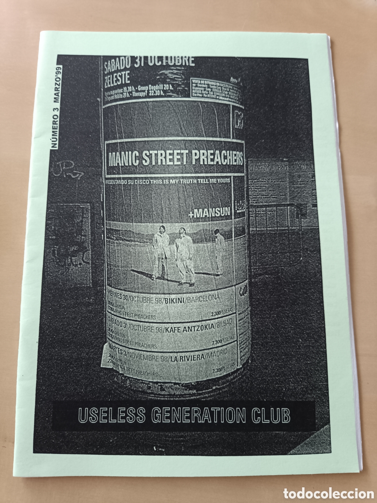 Music magazines: FANZINE USELESS GENERATION CLUB N&deg; 3 MARZO 99 MONOGR&Aacute;FICO MANIC STREET PREACHERS