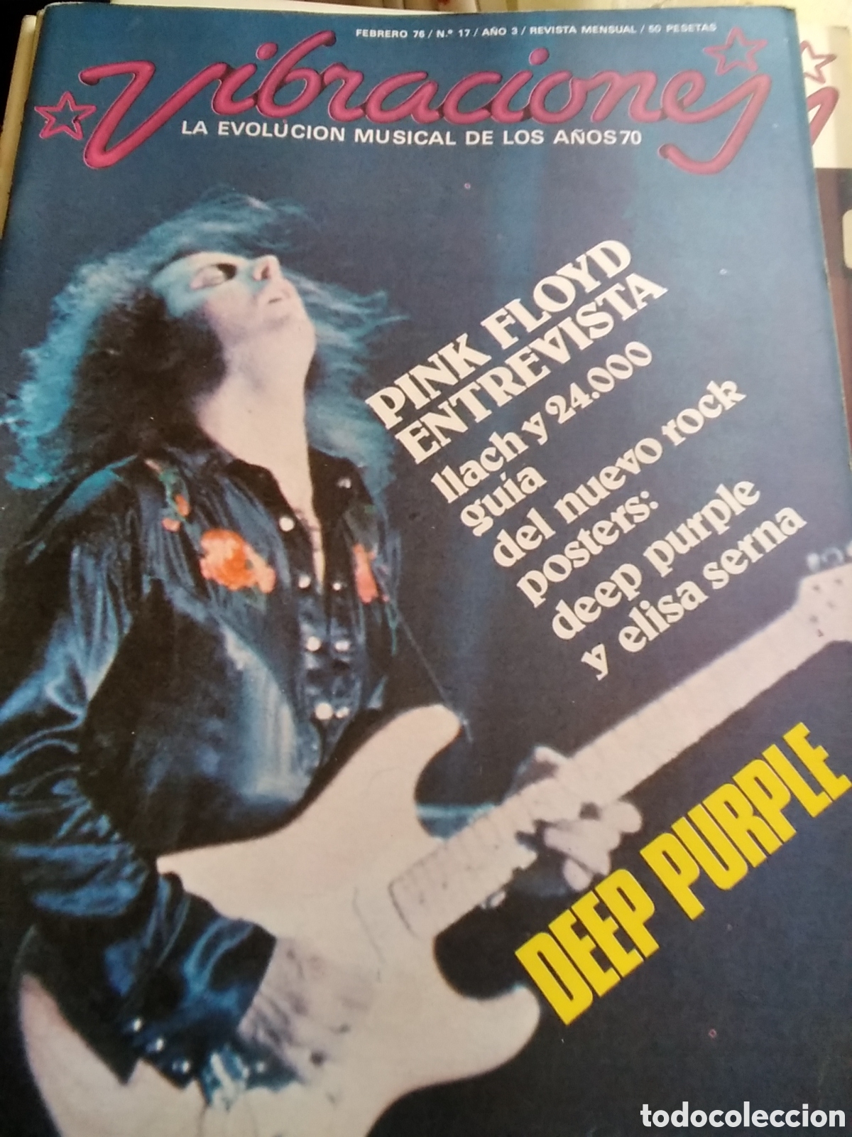 Riviste di musica: Vibraciones revista musical n&uacute;mero 17 febrero 1976 incluye p&oacute;ster