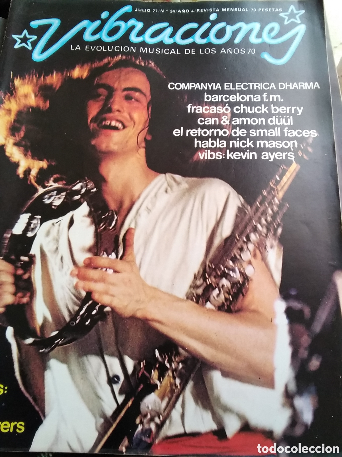 Riviste di musica: Vibraciones revista musical n&uacute;mero 34 julio 1977 incluye p&oacute;ster