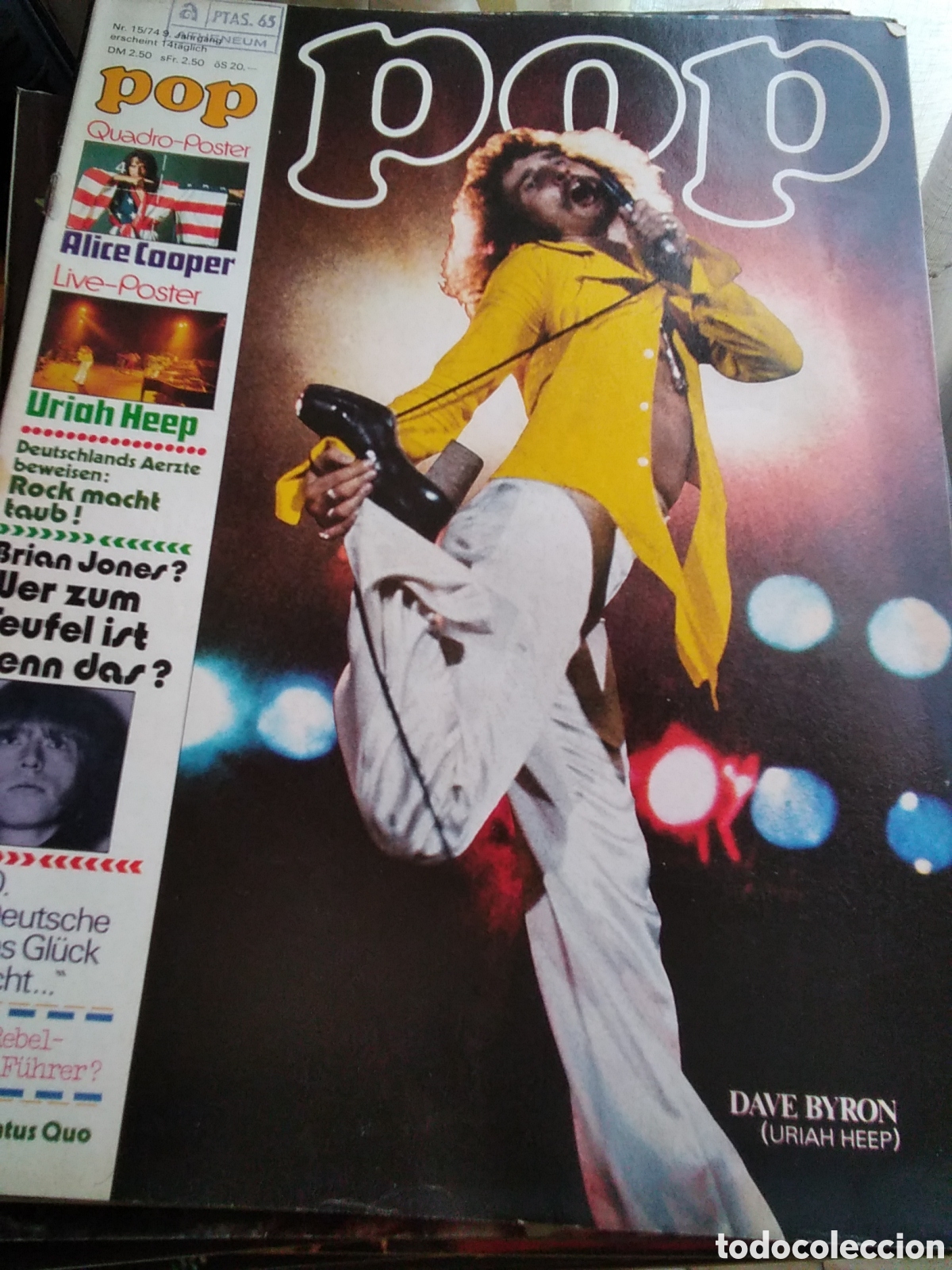 Riviste di musica: Pop revista musical alemana n&uacute;mero 15 a&ntilde;o 1974 incluye p&oacute;ster