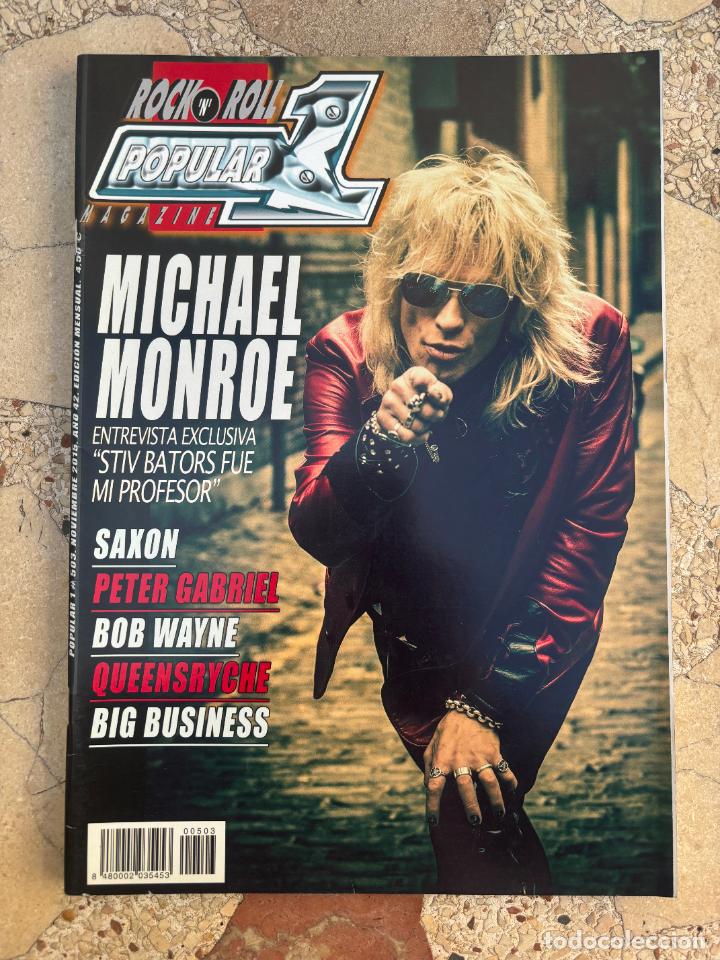 Revistas de m&uacute;sica: POPULAR 1 N&ordm; 503. MICHAEL MONROE. SAXON. PETER GABRIEL. BOB WAYNE. QUEENSRYCHE. BIG BUSINESS.