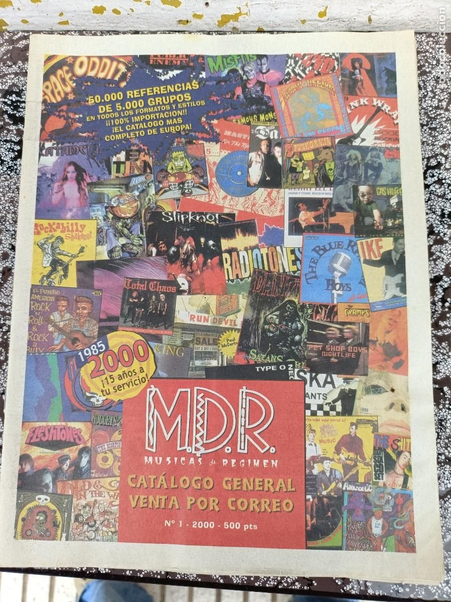 Magazines de musique: CATALOGO M&Uacute;SICA CAMISETAS Y MU&Ntilde;ECOS MONSTER MDR M&Uacute;SICAS DE R&Eacute;GIMEN N&reg; 1