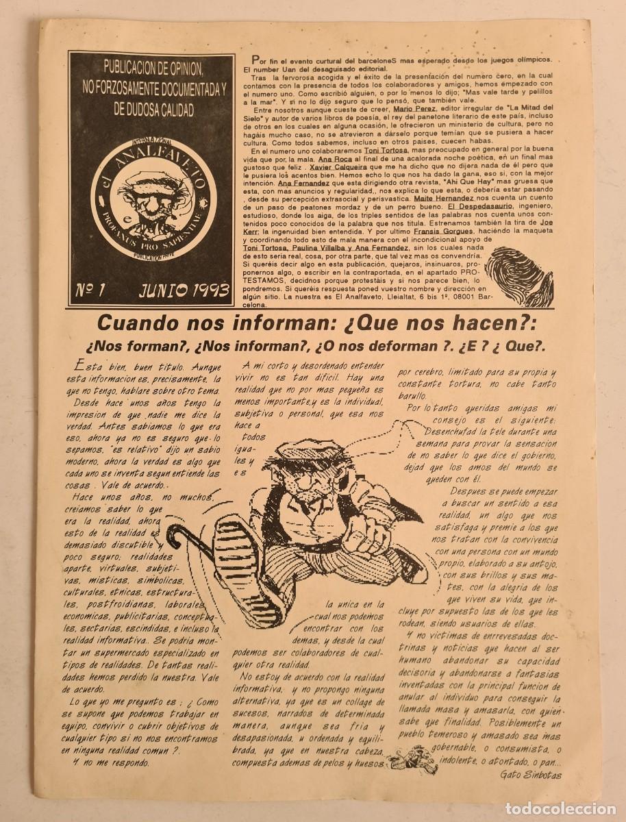 Music magazines: Revista Fanzine El Analfaveto n&uacute;m. 1 A&ntilde;o 1993 Barcelona