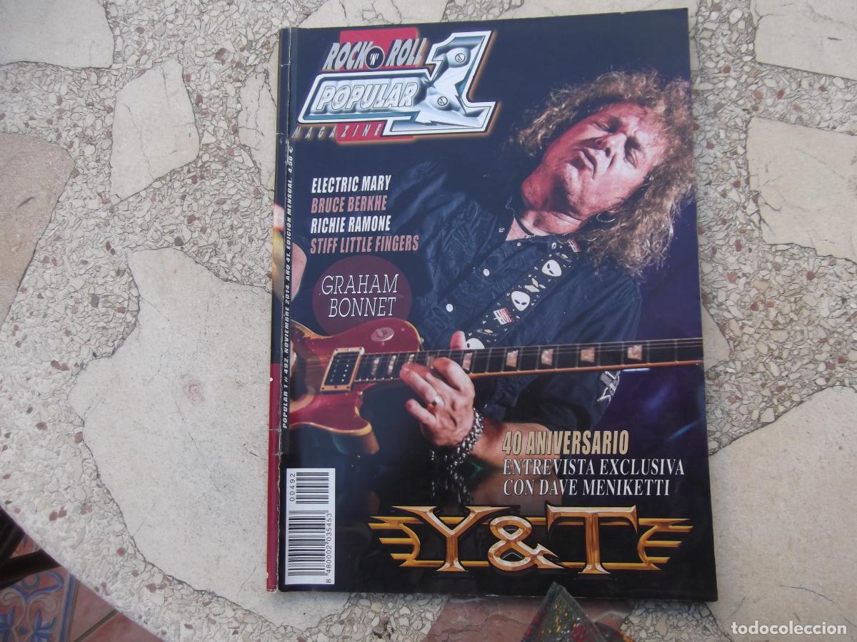 Revistas de m&uacute;sica: popular 1, n&ordm; 492, richie ramone, graham bonnet, y&t, dave meniketti, electric mary, bruce berkhe