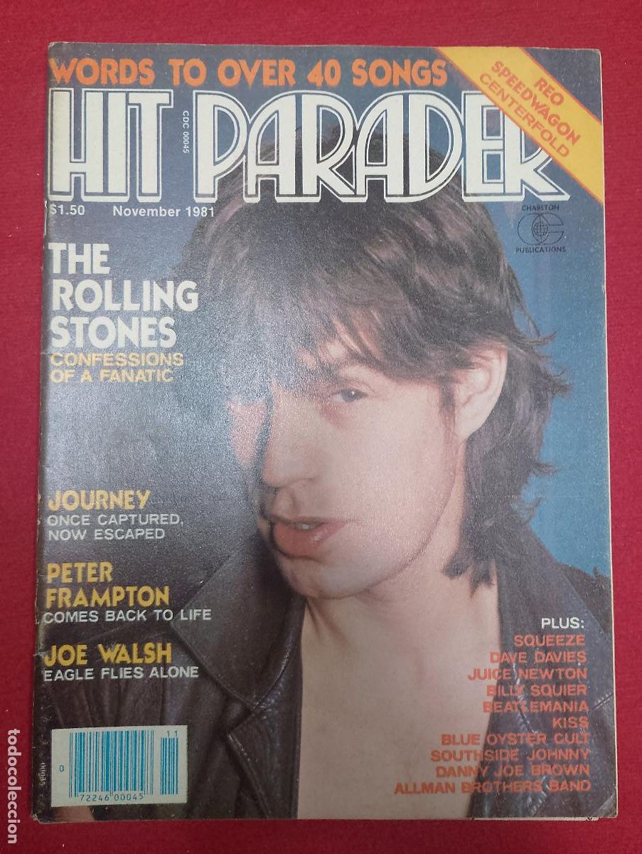 Revistas de m&uacute;sica: Magazine HIT PARADER - Rolling Stones / Journey / Peter Frampton / Joe Walsh