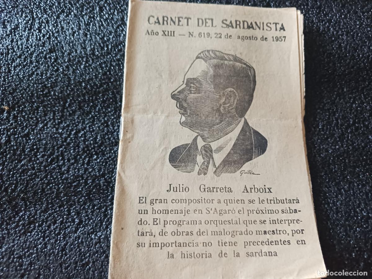 Magazines de musique: 619 carnet del sardanista, 1957, julio garreta arboix..etc..., 16 pag.