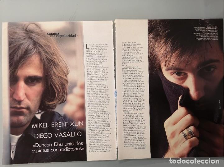 Riviste di musica: 2 HOJAS REVISTA ORIGINALES ANTIGUAS CIRCA 1994. MIKEL ERENTXUN Y DIEGO VASALLO, DUNCAN DHU