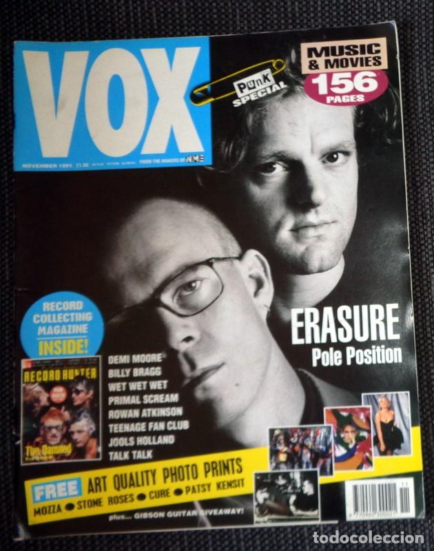 Riviste di musica: REVISTA en INGL&Eacute;S VOX Noviembre 1991 ROCK. P&Oacute;STER U2 TENERIFE CARNAVAL. SPECIAL PUNK. ERASURE