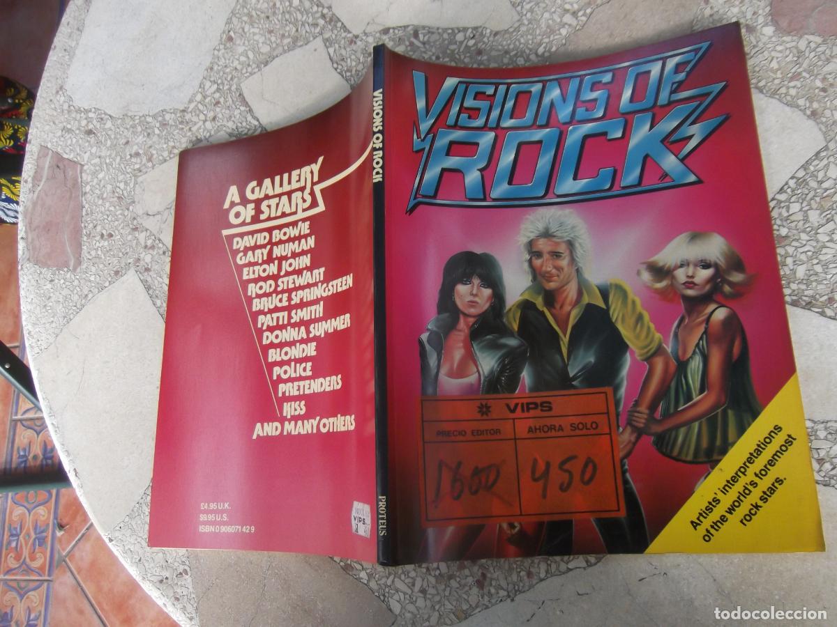 Music magazines: visions of rock, proteus, en ingles ,laminas a color y en b/n, world's foremost rock stars, 21x27