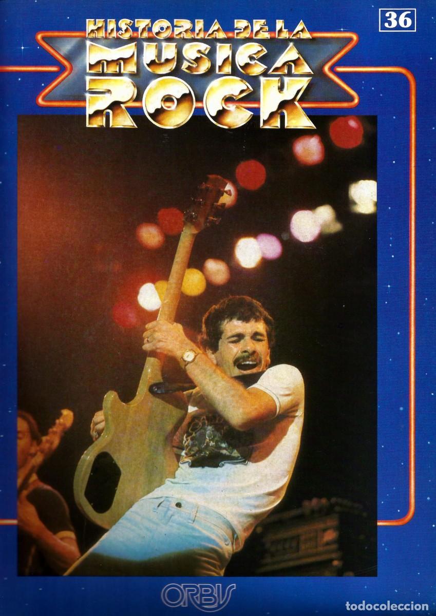 Music magazines: Historia de la Musica Rock. ORBIS 1981. Solo Portada. Fasc&iacute;culo 36. Carlos Santana. Jackson Browne