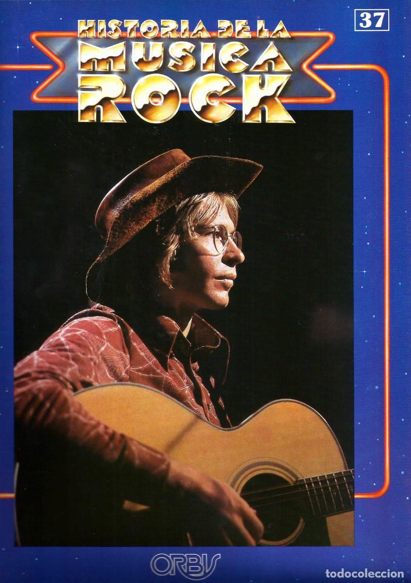 Music magazines: Historia de la Musica Rock. ORBIS 1981. Solo Portada. Fasc&iacute;culo 37. John Denver. Chicago