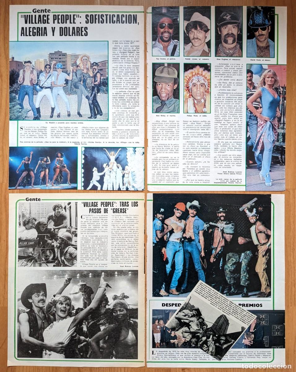 Magazines de musique: VILLAGE PEOPLE lote prensa spain magazine clippings 1970s photos Victor Willis disco music gay