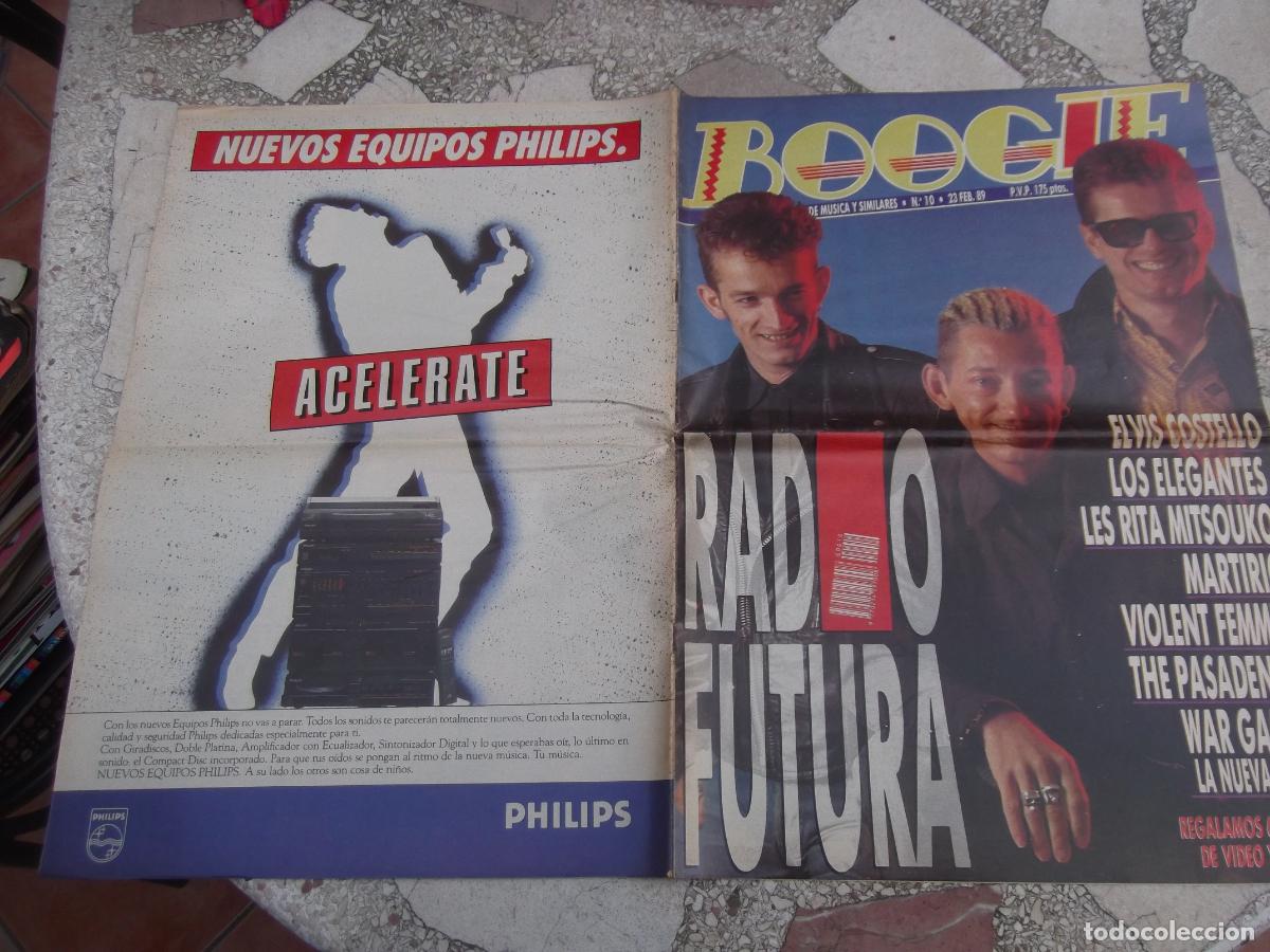 Magazines de musique: boogie n&ordm; 10, 1989, radio futura, elvis costello, los elegantes, violent femmes, war games, martirio