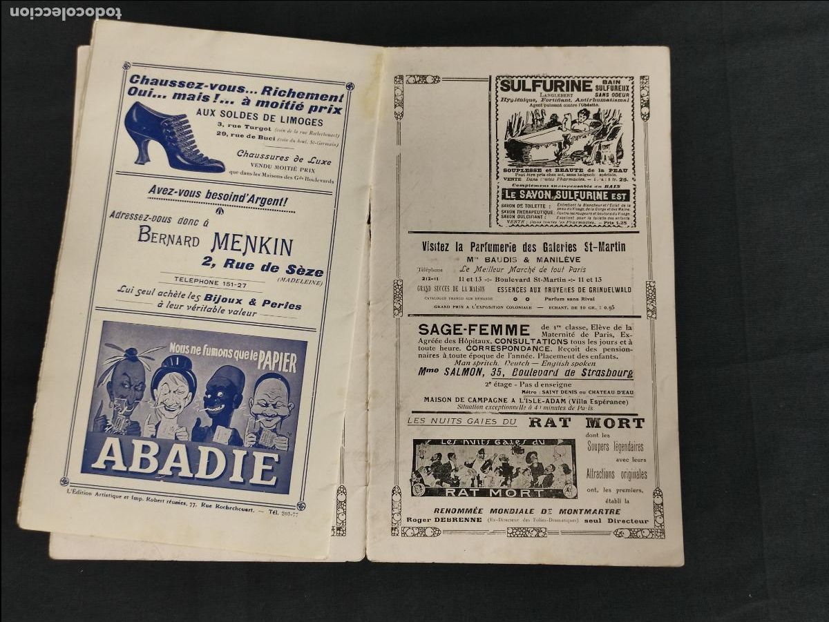 Revistas de m&uacute;sica: A&Ntilde;O 1913 - PROGRAMA - LA CIGALE - EN FRANCES - Foto 7