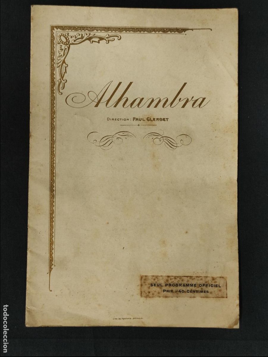 Revistas de m&uacute;sica: DECADA 1910 - PROGRAMA - ALHAMBRA - SEUL PROGRAMME OFFICIEL - Foto 1