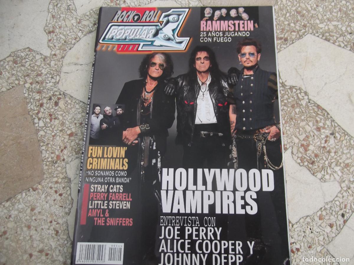 Revistas de m&uacute;sica: popular 1 n&ordm; 544, hollywood vampires, joe perry, alice cooper y johnny depp, stray cats