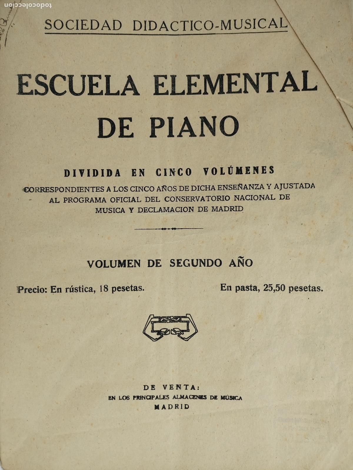 Revistas de m&uacute;sica: escuela elemental de piano - c176 - Foto 1