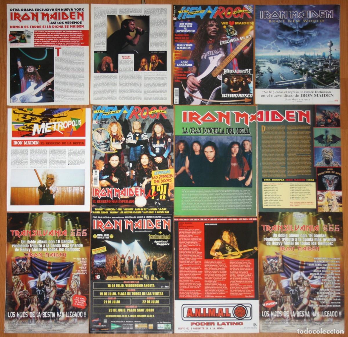 Revistas de m&uacute;sica: IRON MAIDEN lote prensa spain magazine clippings 1980s/1990s photos promo ads heavy rock