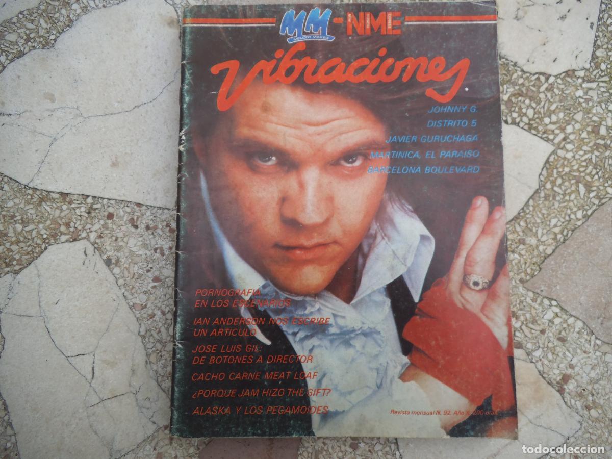 Music magazines: vibraciones n&ordm; 92, pornografia en los escenarios, meat loaf, alaska y los pegamoides