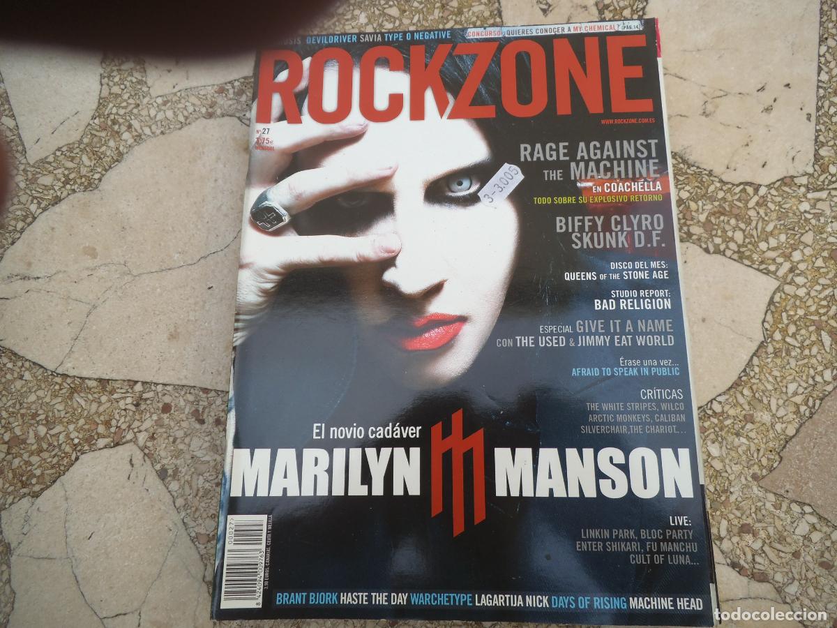 Revistas de m&uacute;sica: rock zone, n&ordm; 27, marilyn manson, bad religion, rage against ,the machine biffy clyro