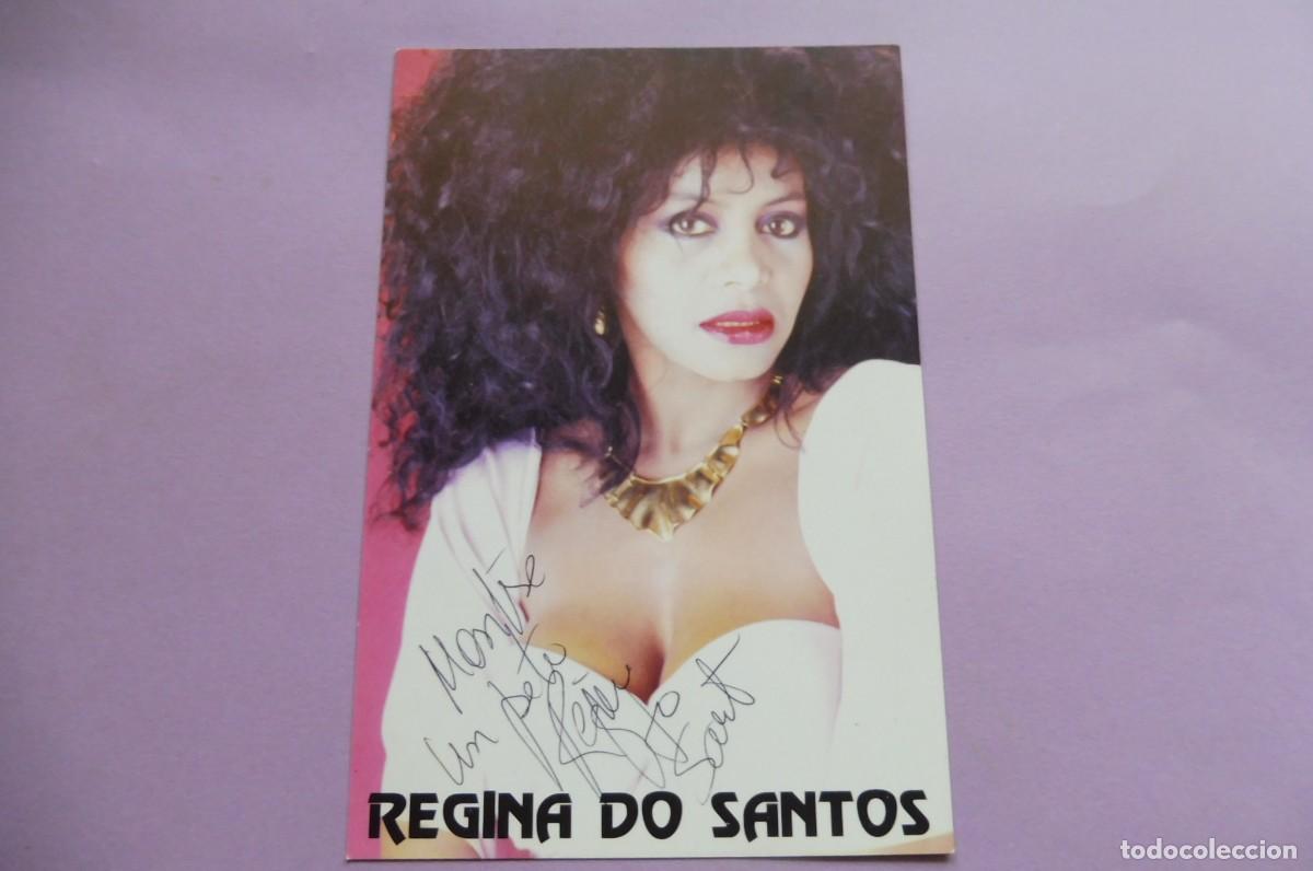 Music magazines: POSTAL FOTOGR&Aacute;FICA DE REGINA DO SANTOS con dedicatoria