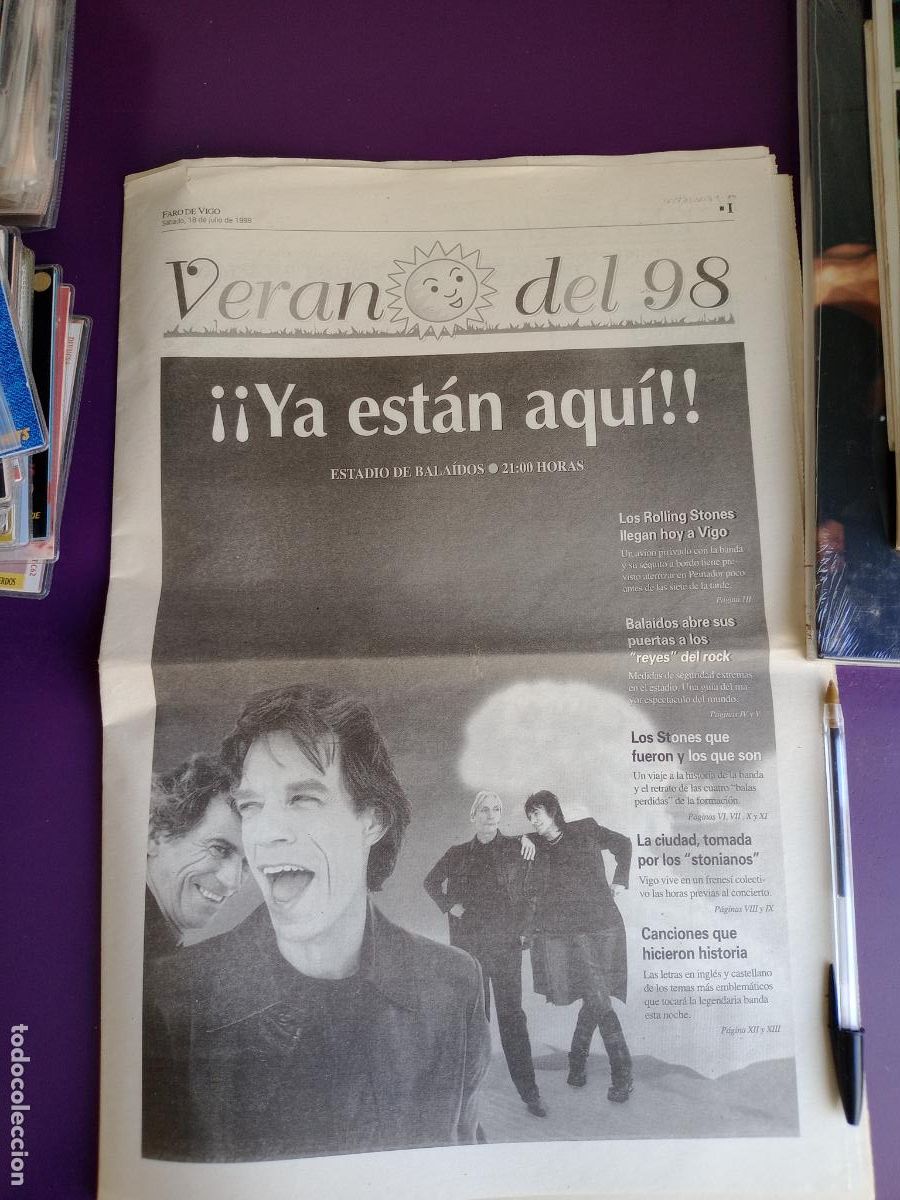 Revistas de m&uacute;sica: FARO DE VIGO - ESPECIAL GIRA ROLLING STONES VIGO 1998 - 16 PAGS, FOTOS, SIN ESCRITOS NI OLORES