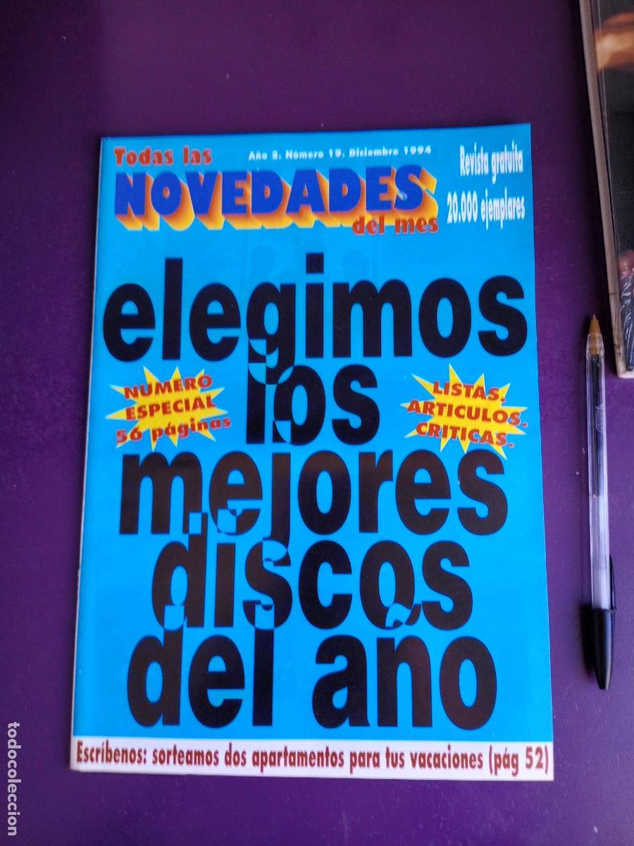 Revistas de m&uacute;sica: TODAS LAS NOVEDADES N&ordm; 19 - AGENDA CONCIERTOS NOV 94 - ESPECIAL RESUMEN 1994, ETC