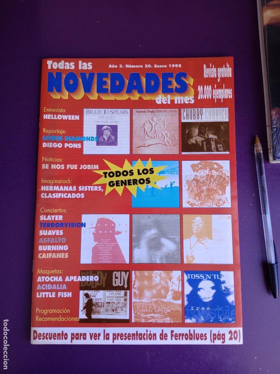 Revistas de m&uacute;sica: TODAS LAS NOVEDADES N&ordm; 20 - AGENDA CONCIERTOS ENERO 95 - SLAYER, BURNING, JOBIM, ETC