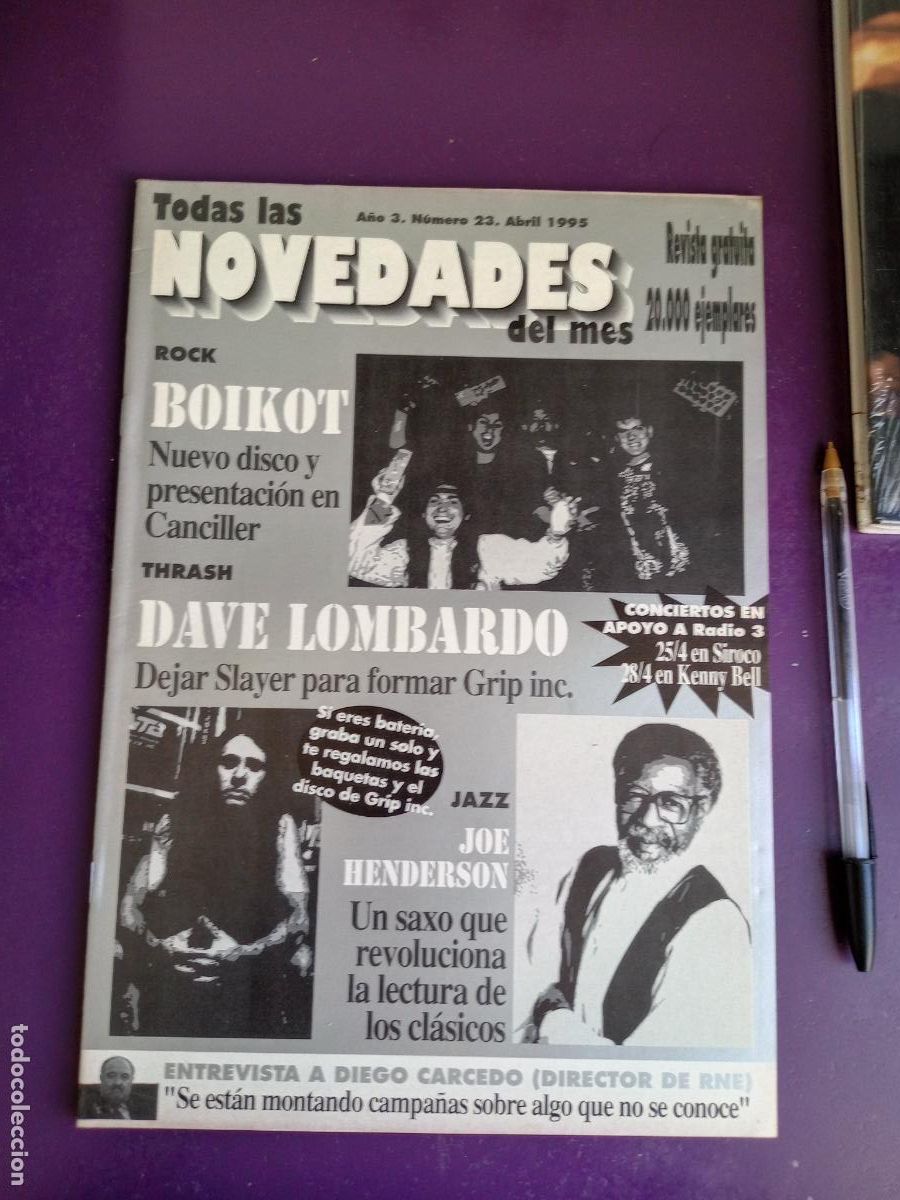 Revistas de m&uacute;sica: TODAS LAS NOVEDADES N&ordm; 23 - AGENDA CONCIERTOS ABRIL 95 - BOIKOT, DAVE LOMBARDO, RADIO 3, JAZZ
