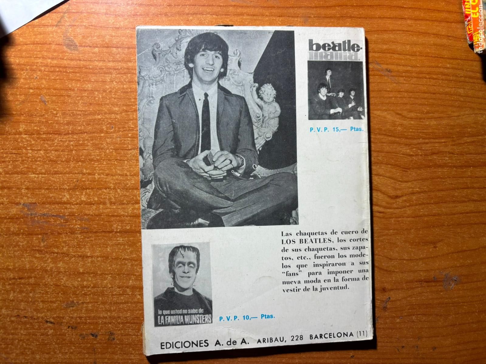 Revistas de m&uacute;sica: RINGO STARR THE BEATLES FOTOGRAFIA EN TRASERA DE REVISTA DE EPOCA