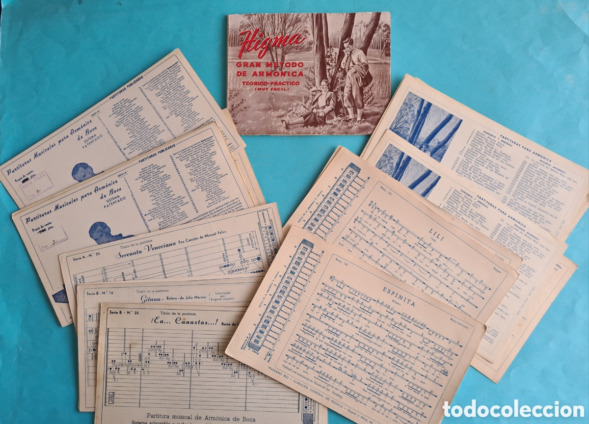 Revistas de m&uacute;sica: MUSICA - ARMONICA - METODO TEORICO PRACTICO + 24 FICHAS PARTITURAS - A&Ntilde;OS 50 - VER FOTOS
