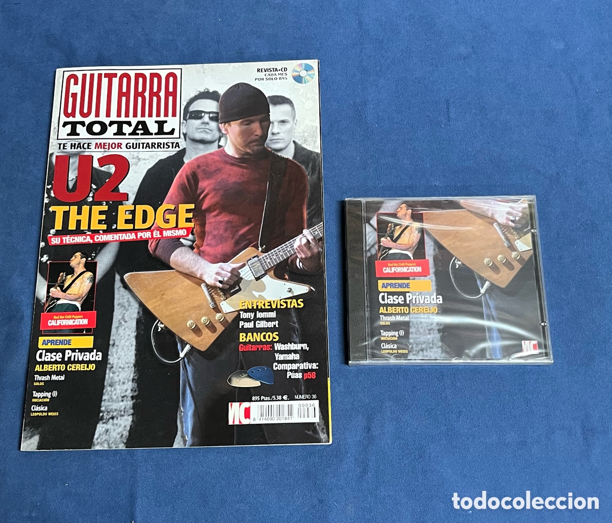 Revistas de m&uacute;sica: Revista GUITARRA TOTAL 36, con CD (precintado). U2, The Edge, Trash Metal