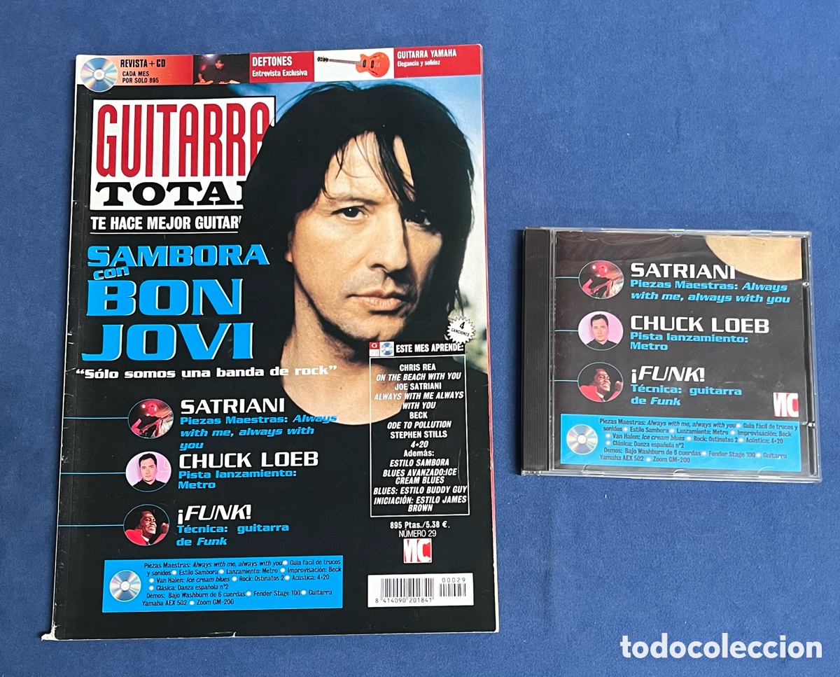 Revistas de m&uacute;sica: Revista GUITARRA TOTAL 29 con CD. Sambora, Bon Jovi, Satriani