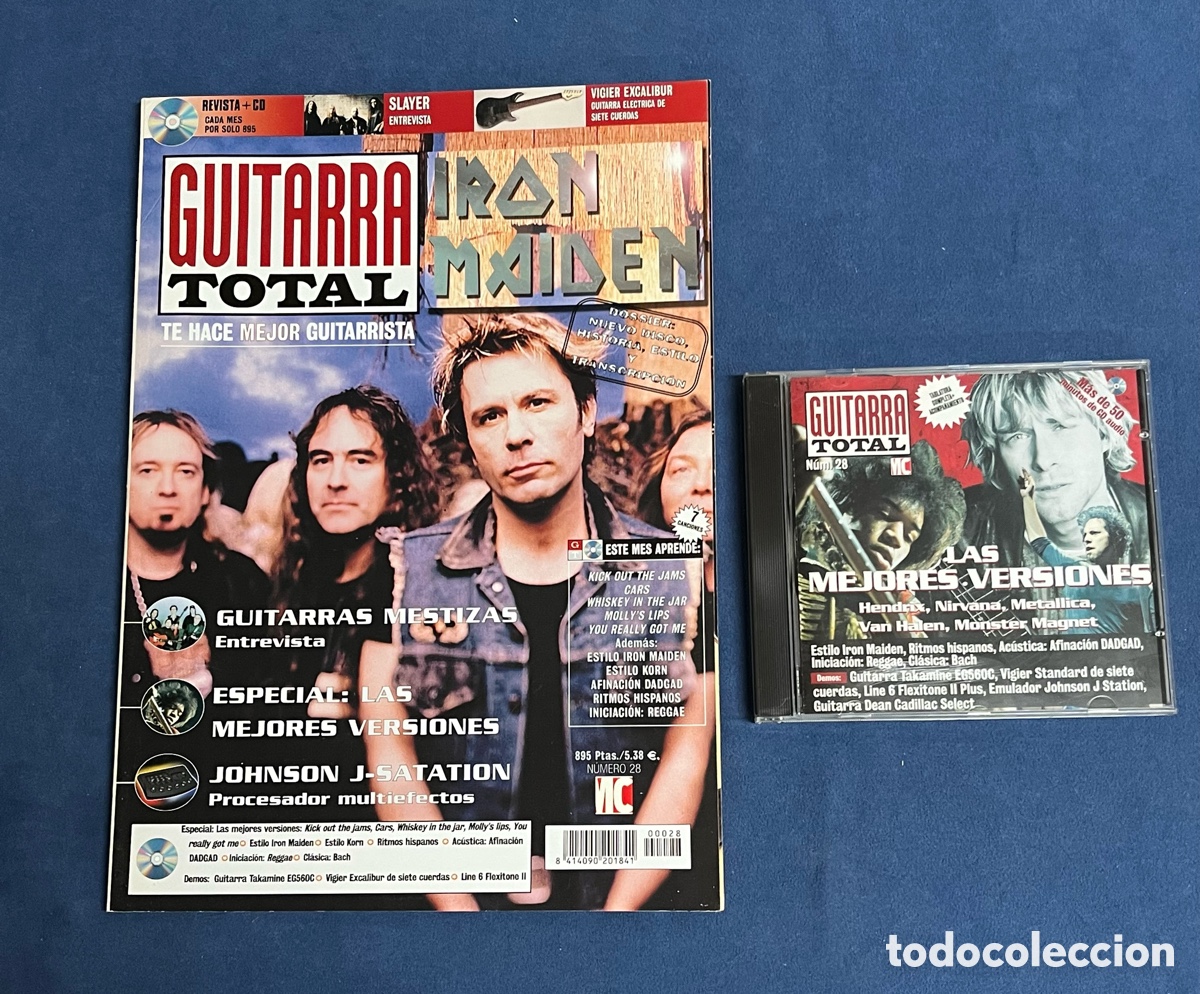 Revistas de m&uacute;sica: Revista GUITARRA TOTAL 28 con CD. Guitarras mestizas, Iron Maiden